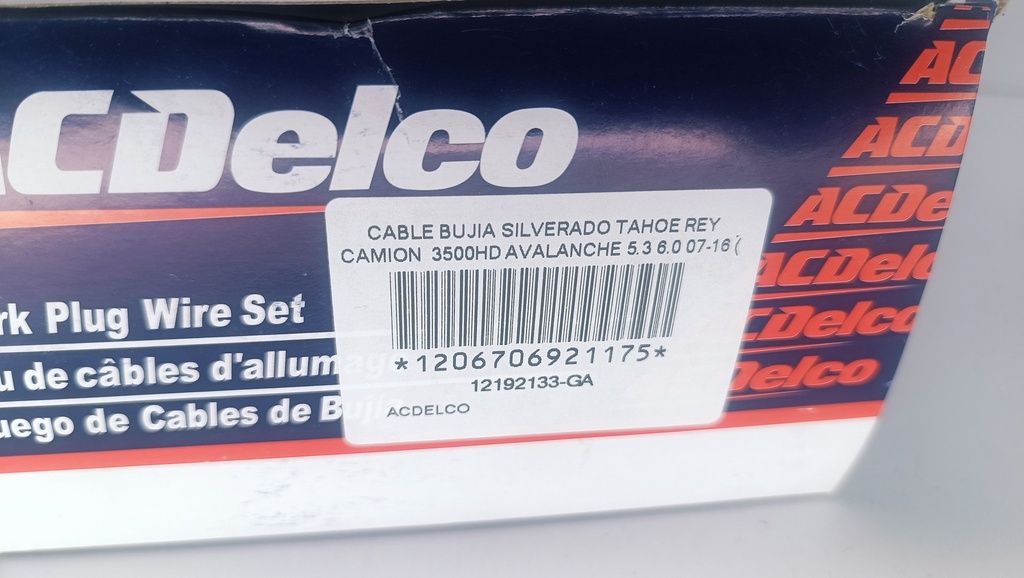 CABLE BUJIA SILVERADO TAHOE REY CAMION 3500HD AVALANCHE 5.3 6.0 07-16 ( LARGO) - Vista 6