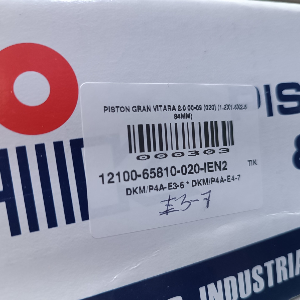 PISTON GRAN VITARA 2.0 00-09 (020) (1.2X1.5X2.5 84MM) - Vista 7