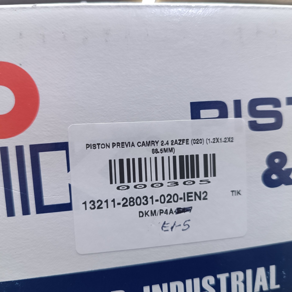 PISTON PREVIA CAMRY 2.4 2AZFE (020) (1.2X1.2X2 88.5MM) - Vista 7