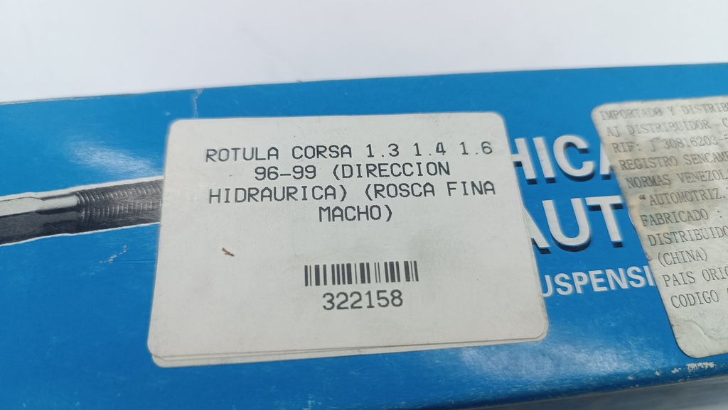 ROTULA CORSA 1.3-1.6 D/H 96-99 ROSCA DELGADA MACHO - Vista 10
