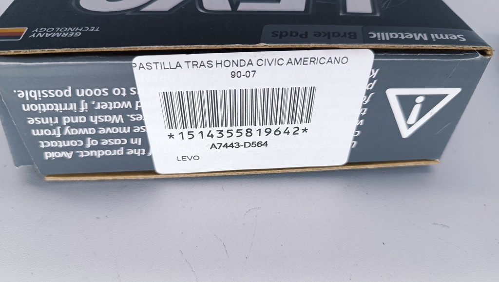 PASTILLA TRAS HONDA CIVIC AMERICANO 90-07 - Vista 4