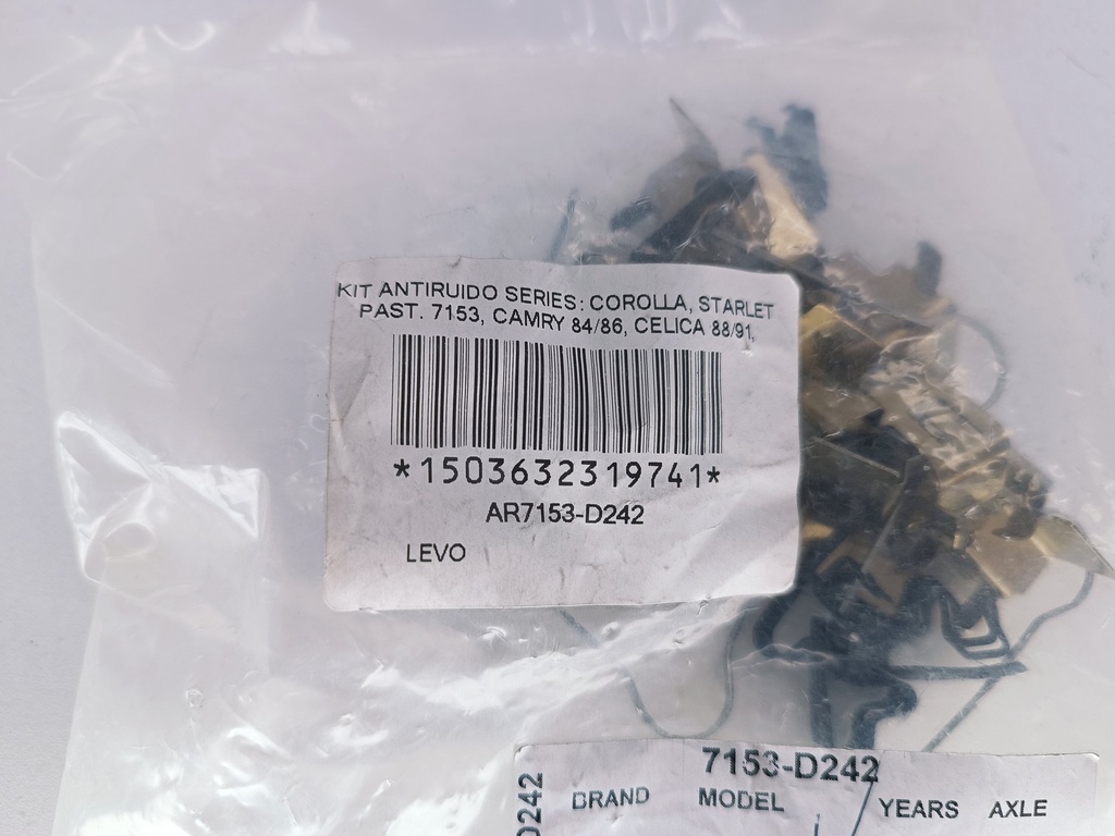 KIT ANTIRUIDO SERIES: COROLLA, STARLET PAST. 7153, CAMRY 84/86, CELICA 88/91, PASEO 92/98, MR2, TERCEL (1 RUEDA) - Vista 3