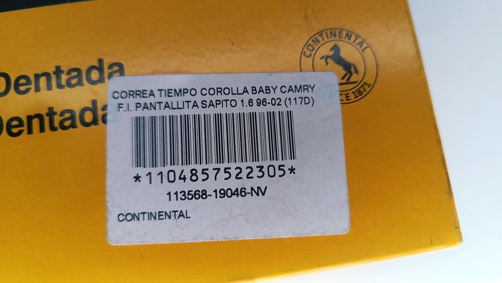 CORREA TIEMPO COROLLA BABY CAMRY F.I. PANTALLITA SAPITO 1.6 96-02 (117D) - Vista 4