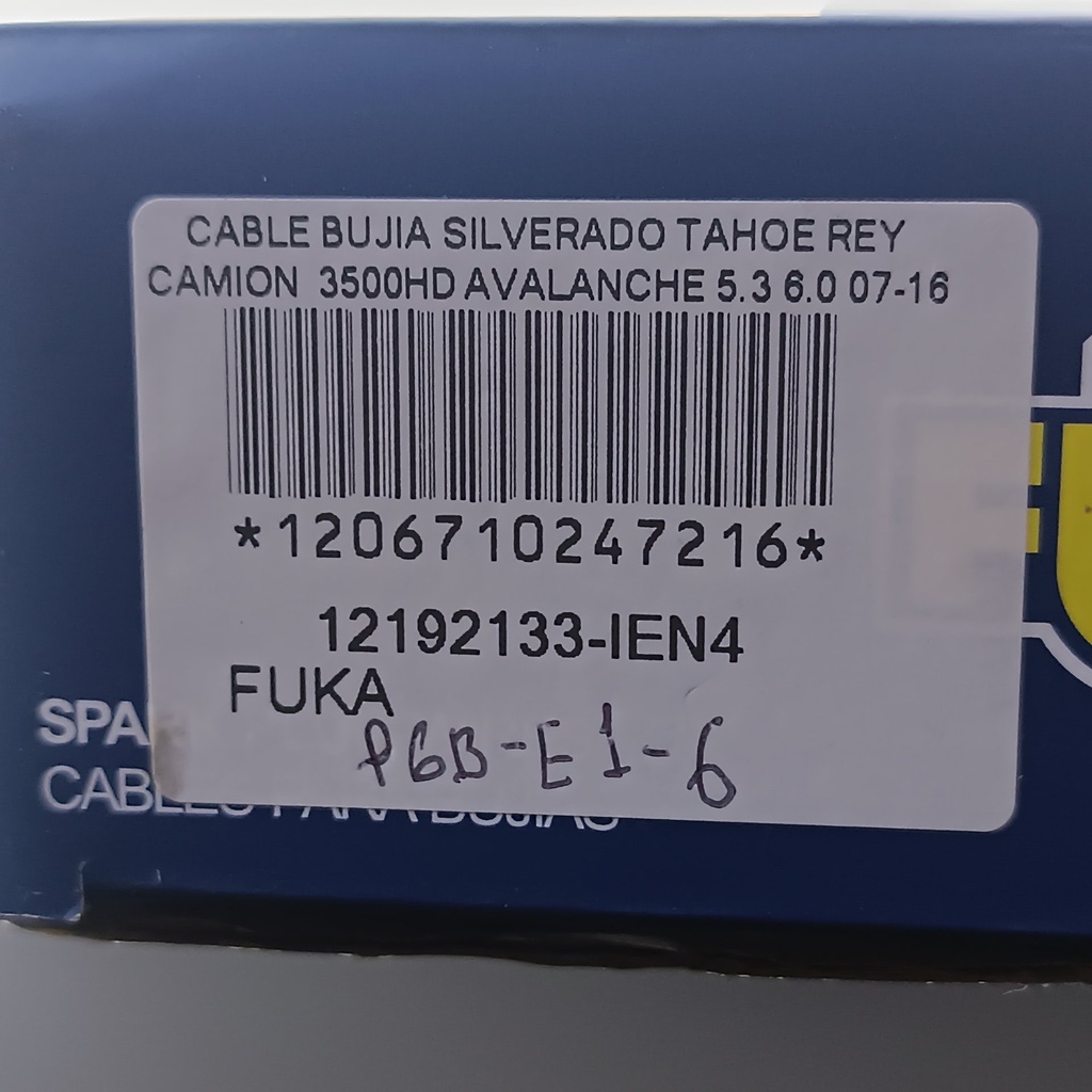 CABLE BUJIA SILVERADO TAHOE REY CAMION 3500HD AVALANCHE 5.3 6.0 07-16 (CORTO) - Vista 6