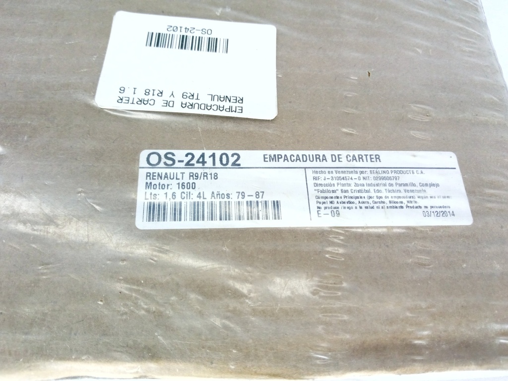 EMPACADURA CARTER RENAULT R9 Y R18 1.6 - Vista 3