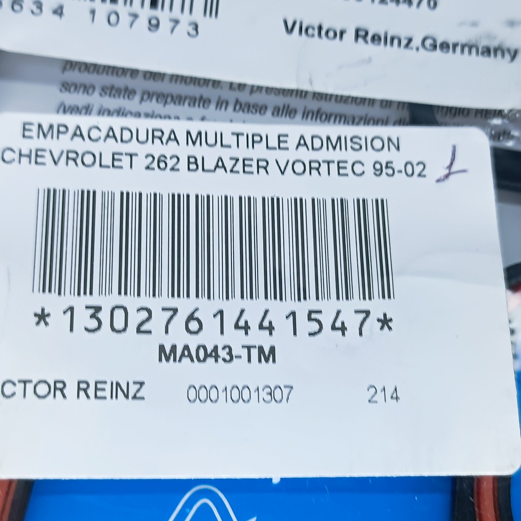 EMPACADURA MULTIPLE ADMISION CHEVROLET 262 BLAZER VORTEC 95-02 - Vista 4