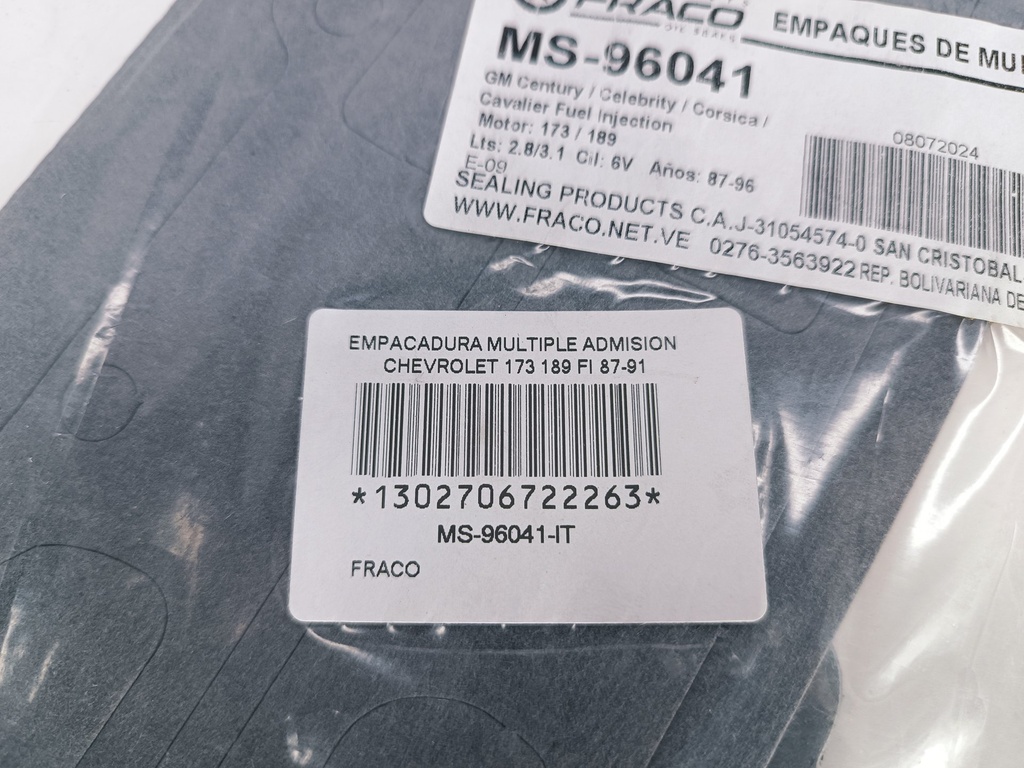 EMPACADURA MULTIPLE ADMISION CHEVROLET 173 189 FI 87-91 - Vista 3