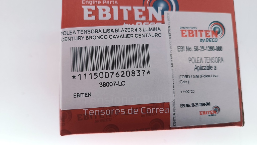 POLEA TENSORA LISA BLAZER 4.3 LUMINA CENTURY BRONCO CAVALIER CENTAURO - Vista 5