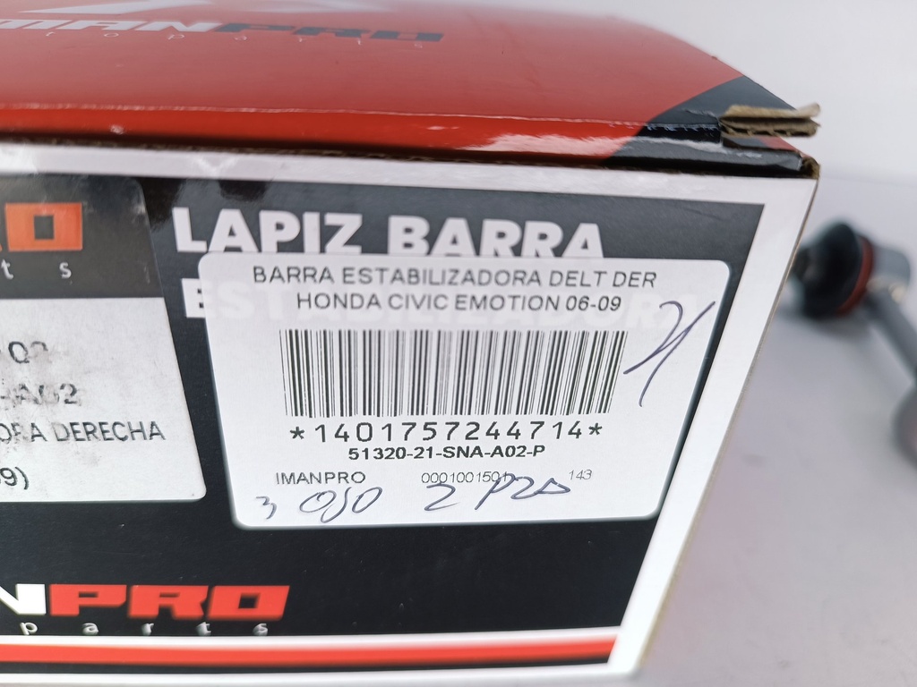 BARRA ESTABILIZADORA DELT DER HONDA CIVIC EMOTION 06-09 - Vista 3