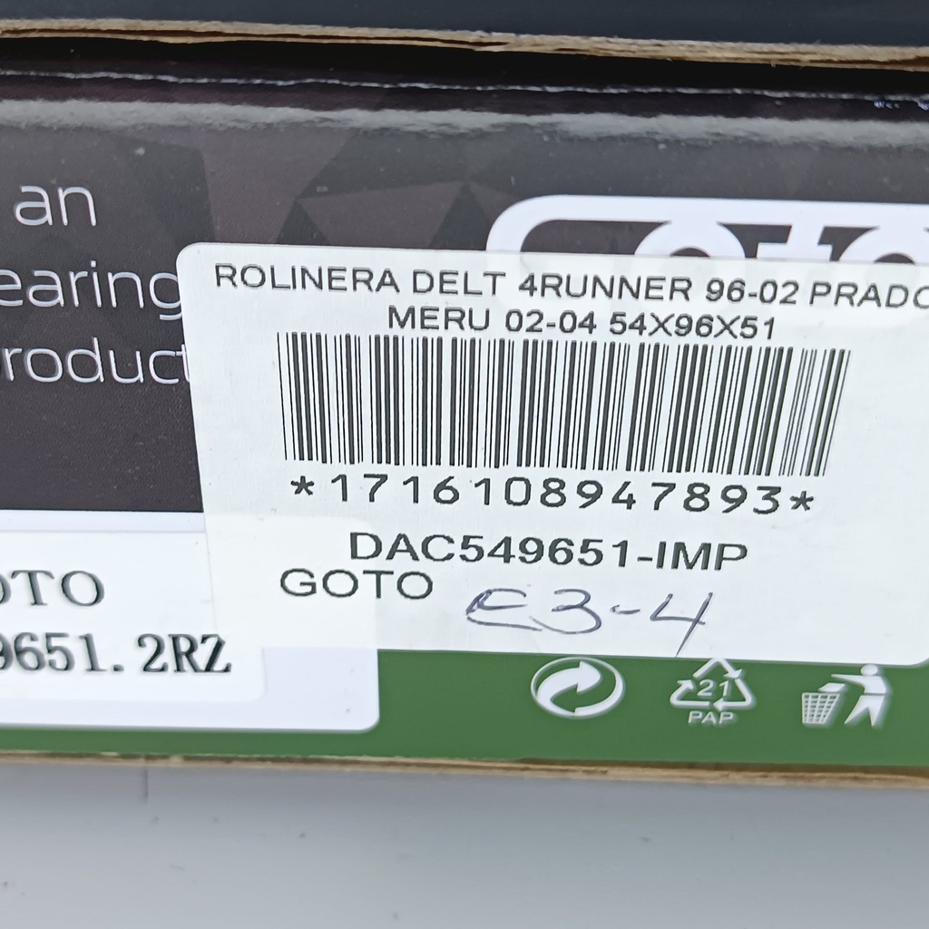 ROLINERA DELT 4RUNNER 96-02 PRADO MERU 02-04 54X96X51 - Vista 7