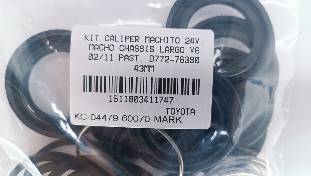 KIT CALIPER MACHITO 24V. MACHO CHASSIS LARGO V6 02/11 PAST. D772-76390 43MM - Vista 4