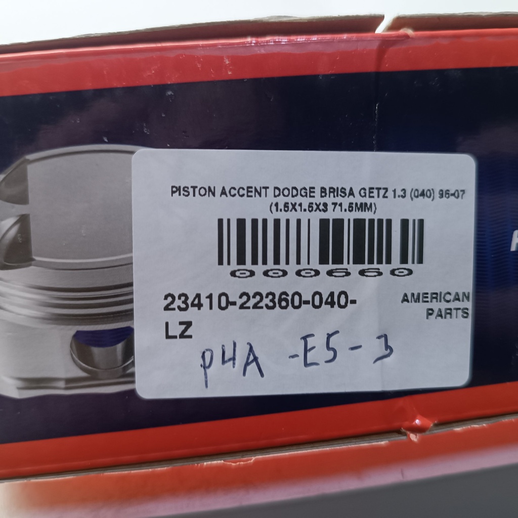 PISTON ACCENT DODGE BRISA GETZ 1.3 (040) 96-07 (1.5X1.5X3 71.5MM) - Vista 8