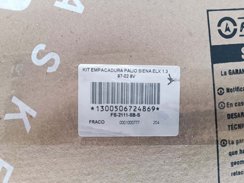 KIT EMPACADURA FIAT UNO SIENA PALIO 1.3 8V MPI - Vista 5