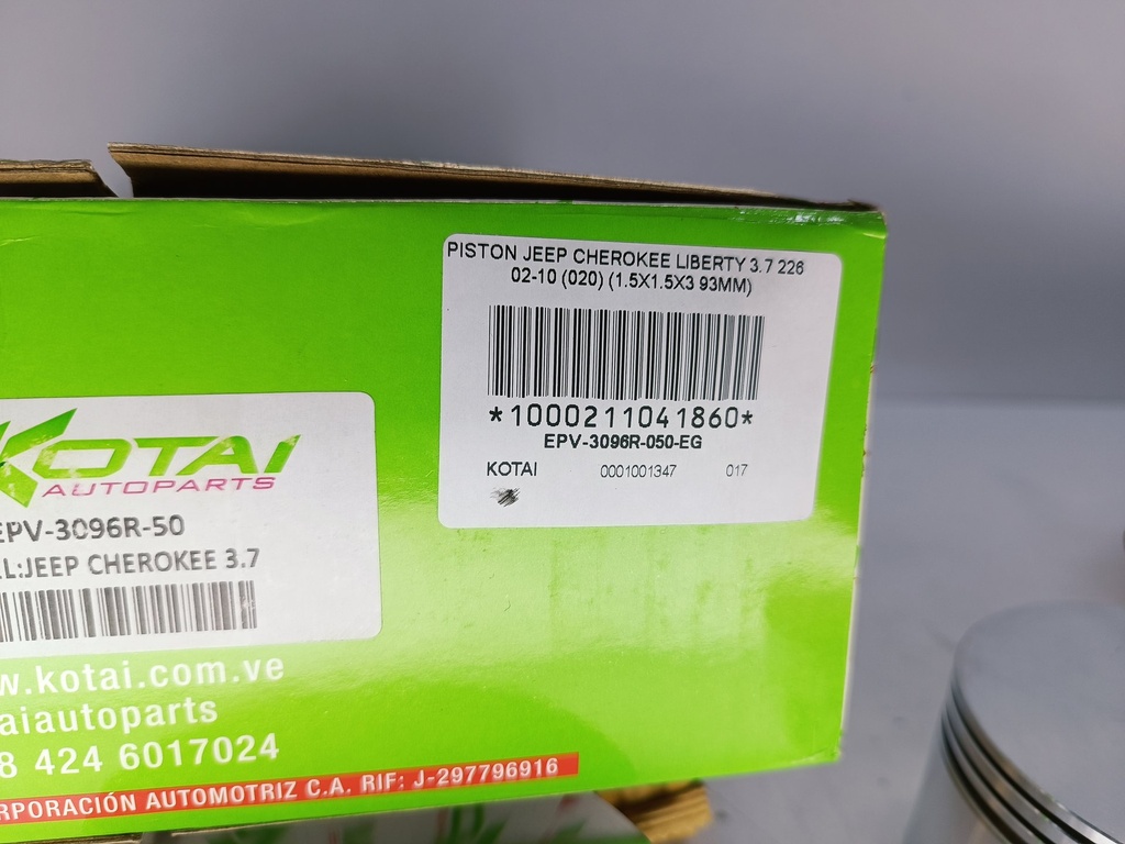 PISTON JEEP CHEROKEE LIBERTY 3.7 226 02-10 (020) (1.5X1.5X3 93MM) - Vista 5