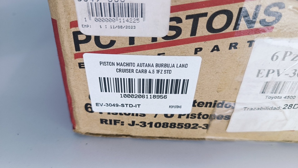 PISTON MACHITO AUTANA BURBUJA LAND CRUISER CARB 4.5 1FZ STD (2X2X4 100MM) - Vista 4