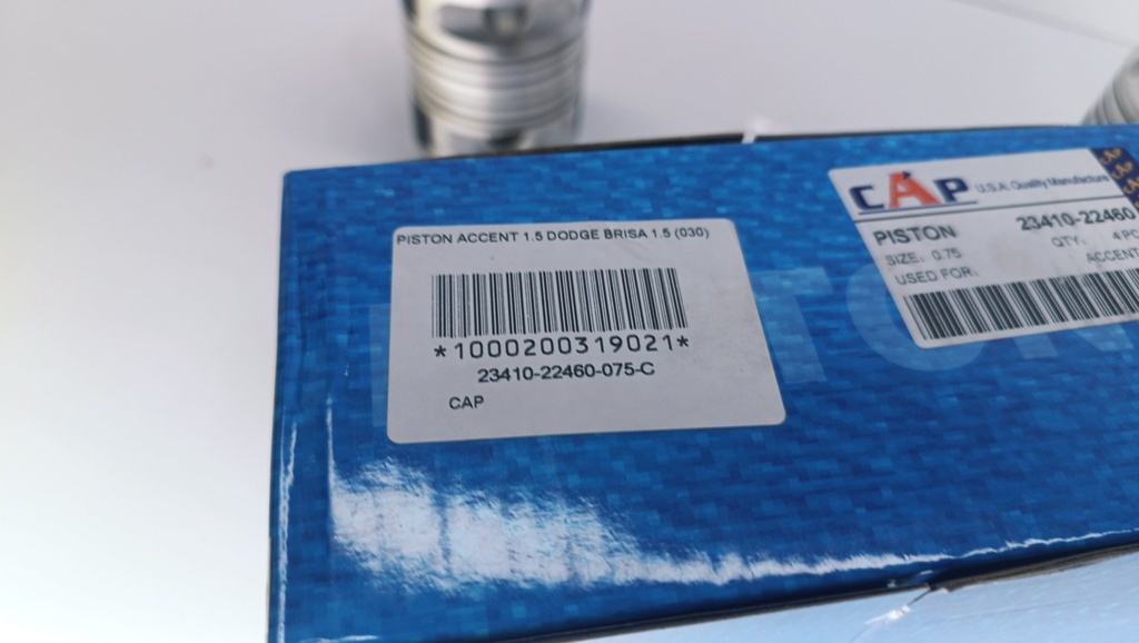 PISTON ACCENT 1.5 DODGE BRISA 1.5 (STD) (1.5X1.5X3 75.5MM) - Vista 5