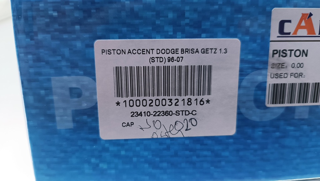 PISTON ACCENT DODGE BRISA GETZ 1.3 (STD) 96-07 (1.5X1.5X3 71.5MM) - Vista 4