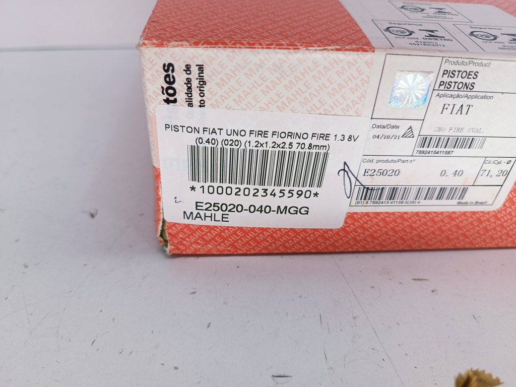 PISTON FIAT UNO FIRE FIORINO FIRE 1.3 8V (0.40) (020) (1.2x1.2x2.5 70.8mm) - Vista 3