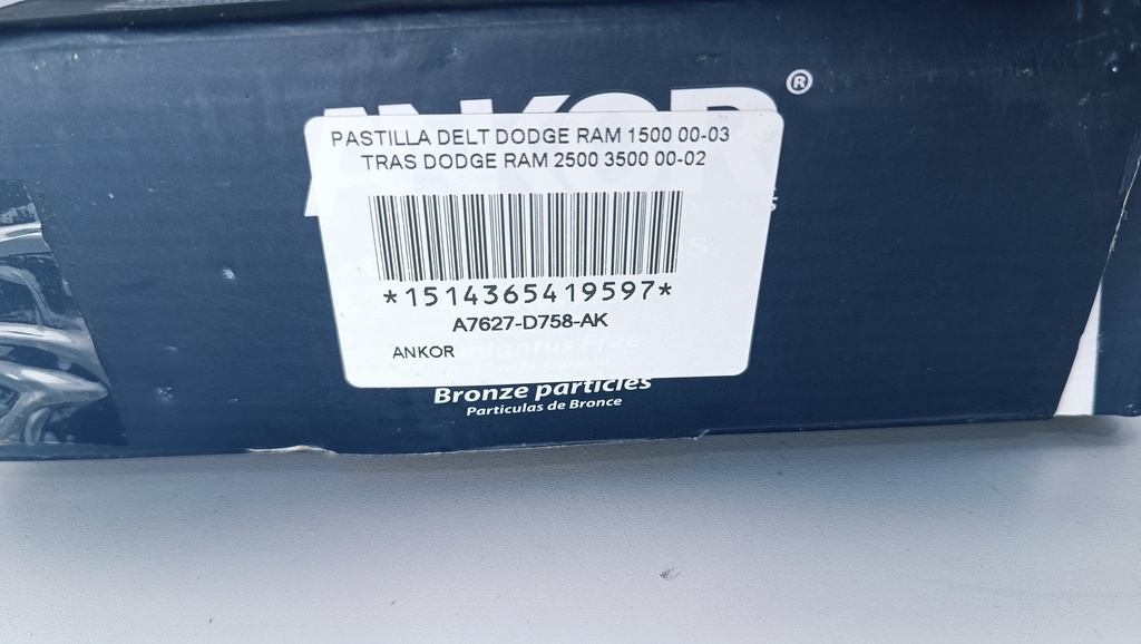 PASTILLA DELT DODGE RAM 1500 00-03 TRAS DODGE RAM 2500 3500 00-02 - Vista 4