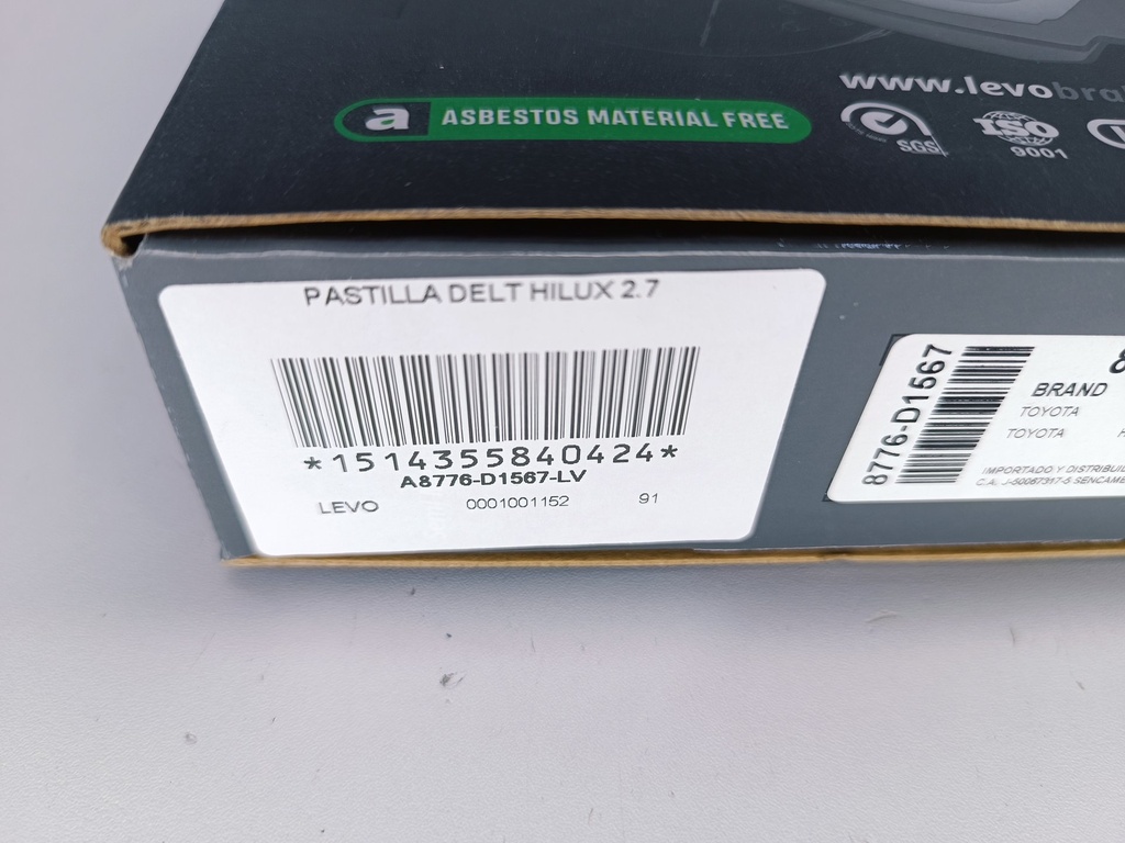 PASTILLA DELT HILUX 2.7 - Vista 3