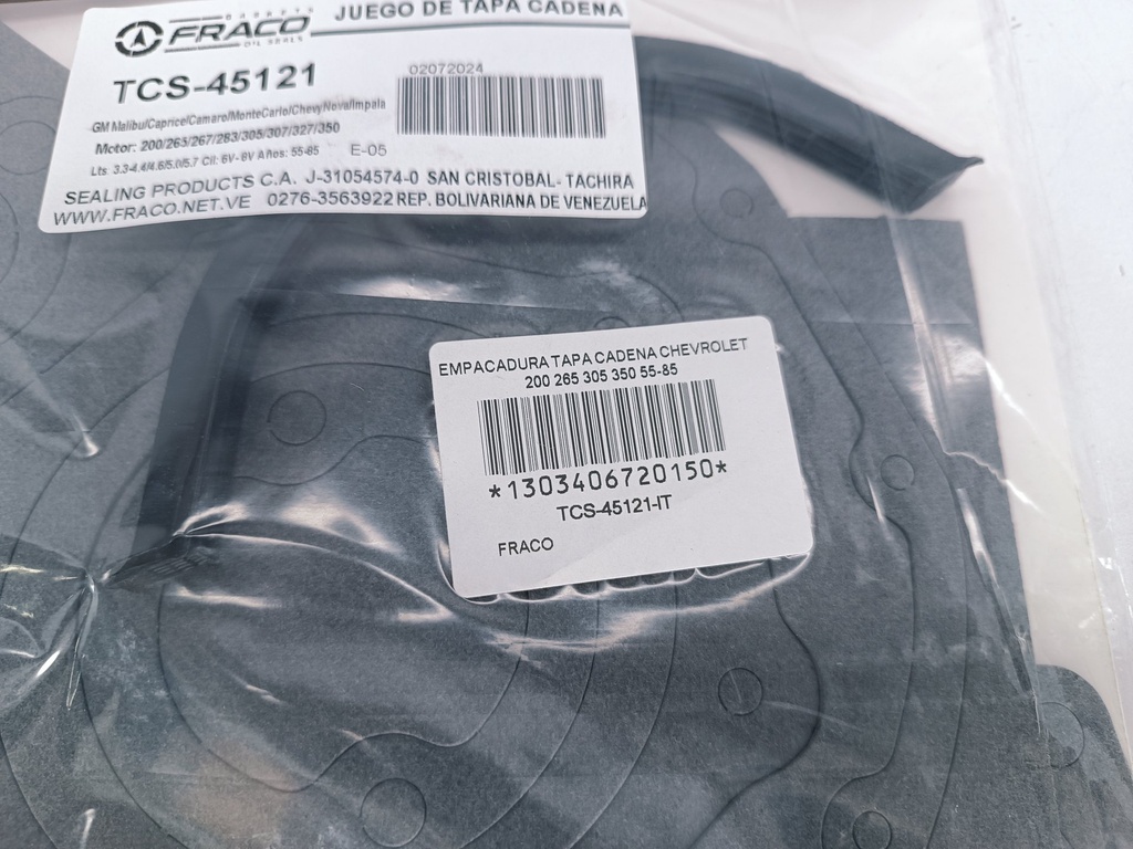 EMPACADURA TAPA CADENA CHEVROLET 200 262 305 350 55-85 - Vista 4