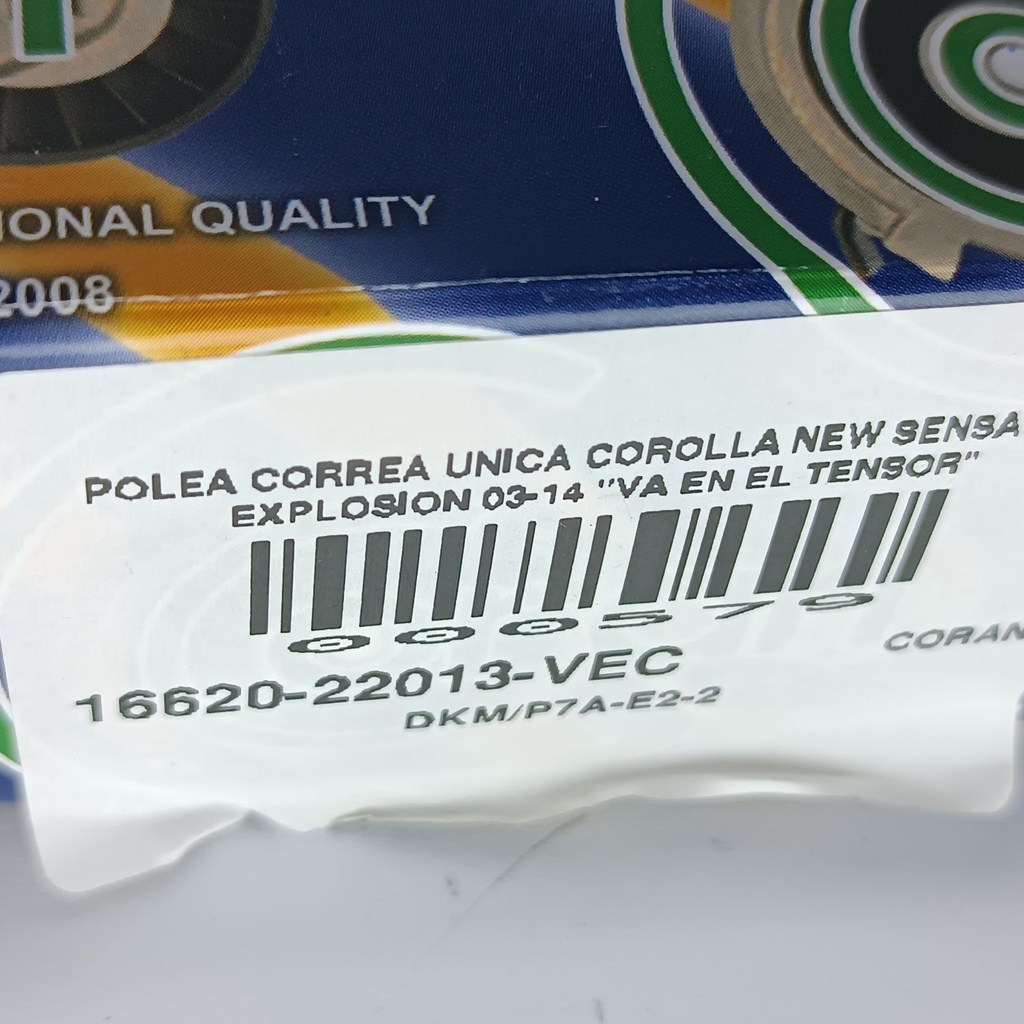 POLEA CORREA UNICA COROLLA NEW SENSATION EXPLOSION 03-14 "VA EN EL TENSOR" - Vista 9