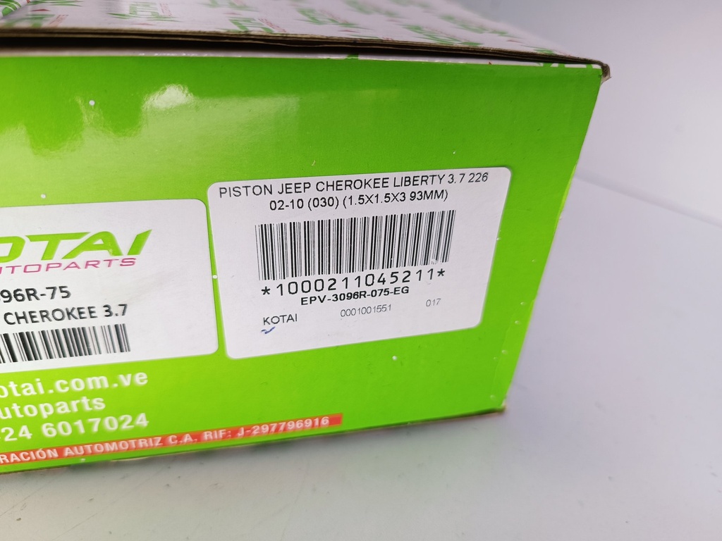 PISTON JEEP CHEROKEE LIBERTY 3.7 226 02-10 (030) (1.5X1.5X3 93MM) - Vista 3