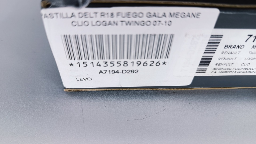 PASTILLA DELT R18 FUEGO GALA MEGANE CLIO LOGAN TWINGO 07-10 - Vista 4