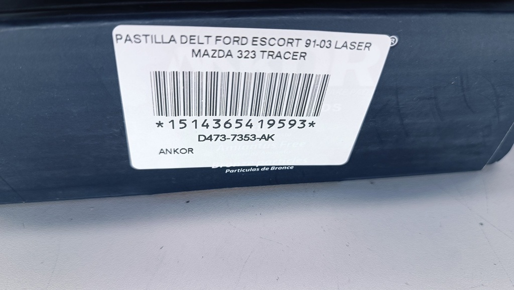 PASTILLA DELT FORD ESCORT 91-03 LASER MAZDA 323 TRACER - Vista 5