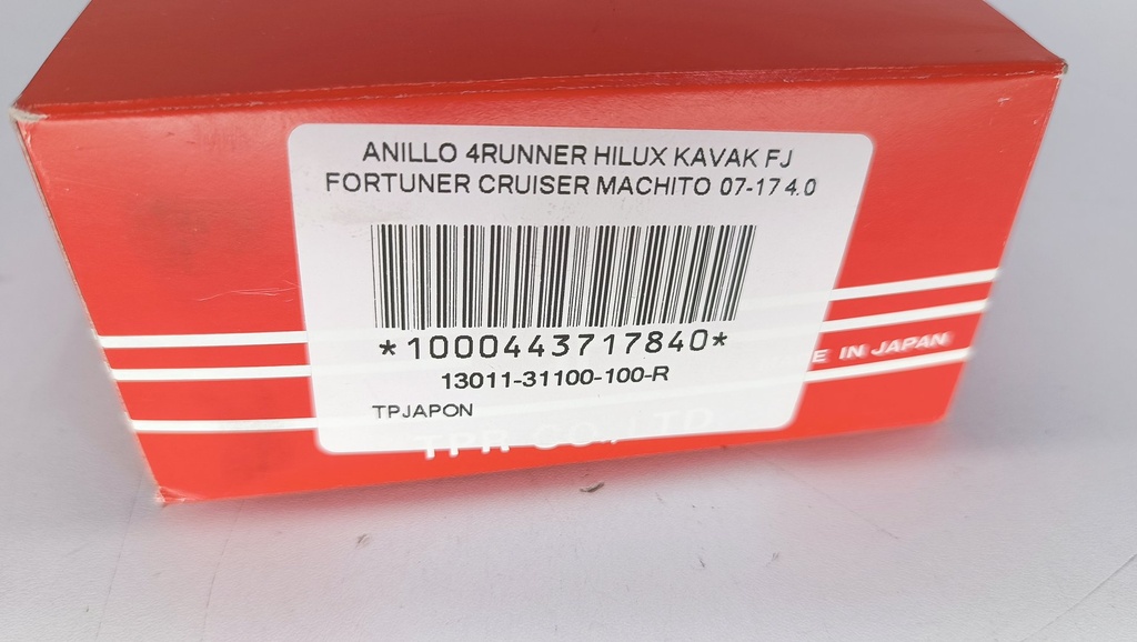 ANILLO 4RUNNER HILUX KAVAK FJ FORTUNER CRUISER MACHITO 07-17 4.0 (040) (1.2X1.2X2.0 94MM)1GRFE - Vista 6