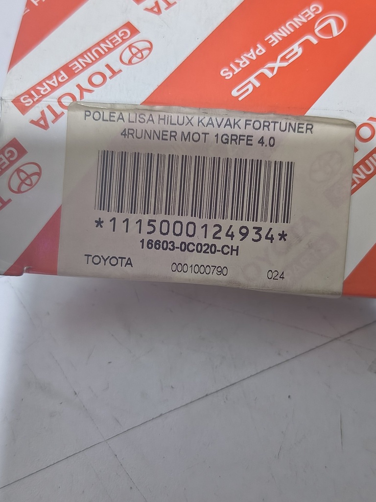 POLEA LISA HILUX KAVAK FORTUNER 4RUNNER MOT 1GRFE 4.0 BOMBA DIRECCION