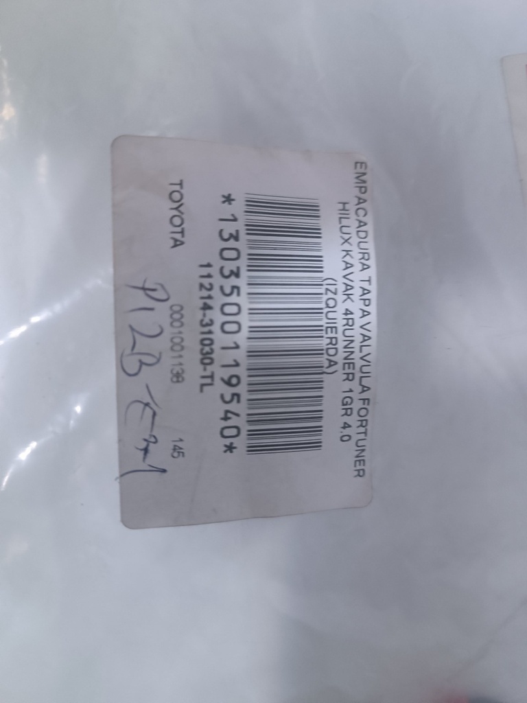 EMPACADURA TAPA VALVULA FORTUNER HILUX KAVAK 4RUNNER 1GR 4.0 (IZQUIERDA)